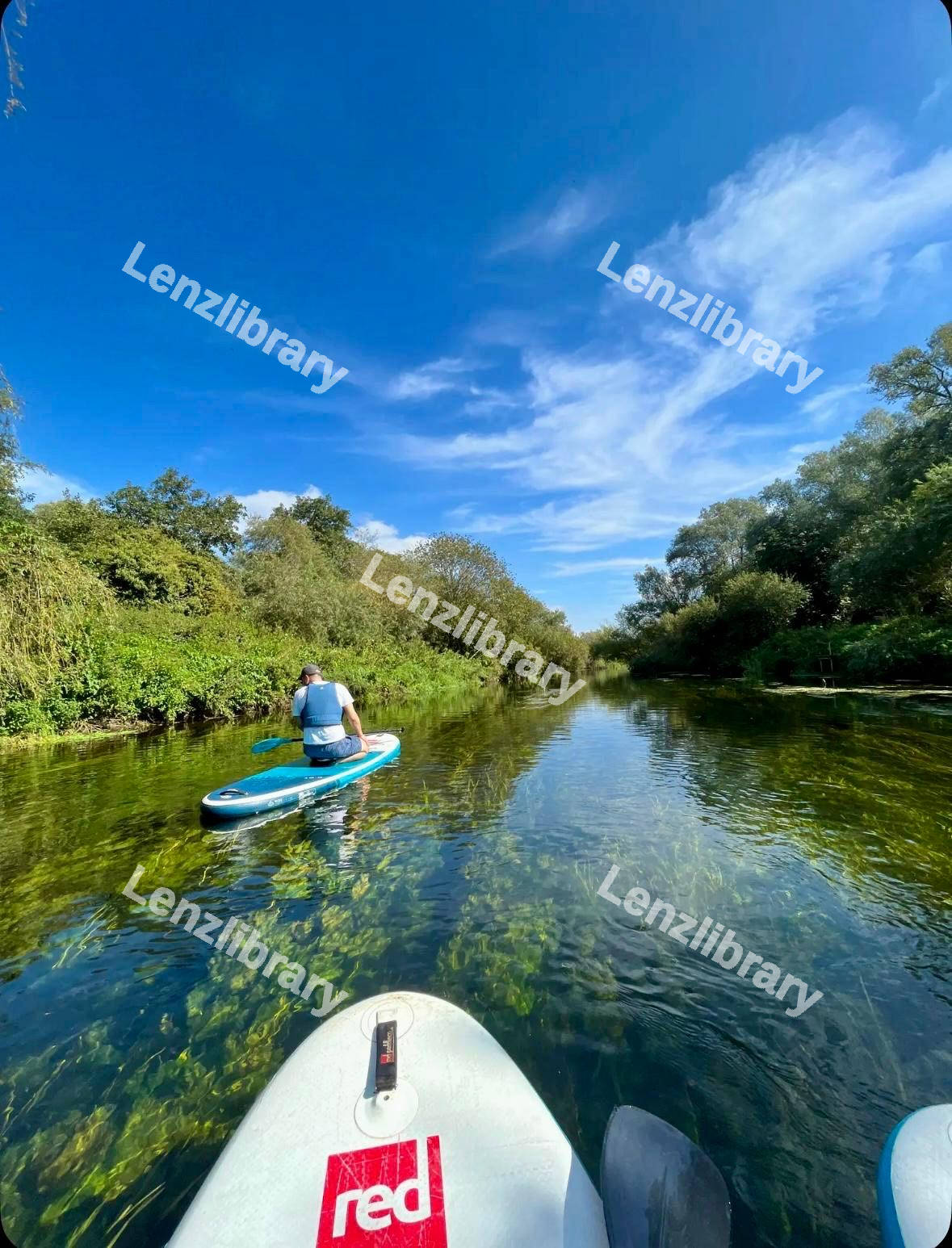 Paddleboarding on a River